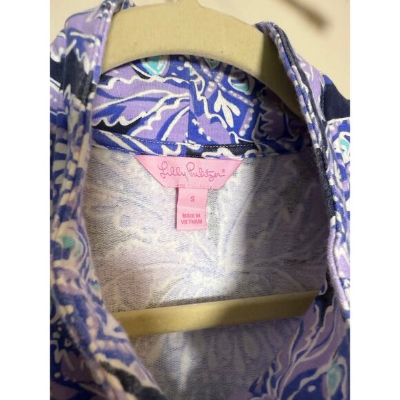 Lilly Pulitzer Captain Popover Coco Safari Lilac Verbena Sweatshirt Sz. S - Picture 5 of 6
